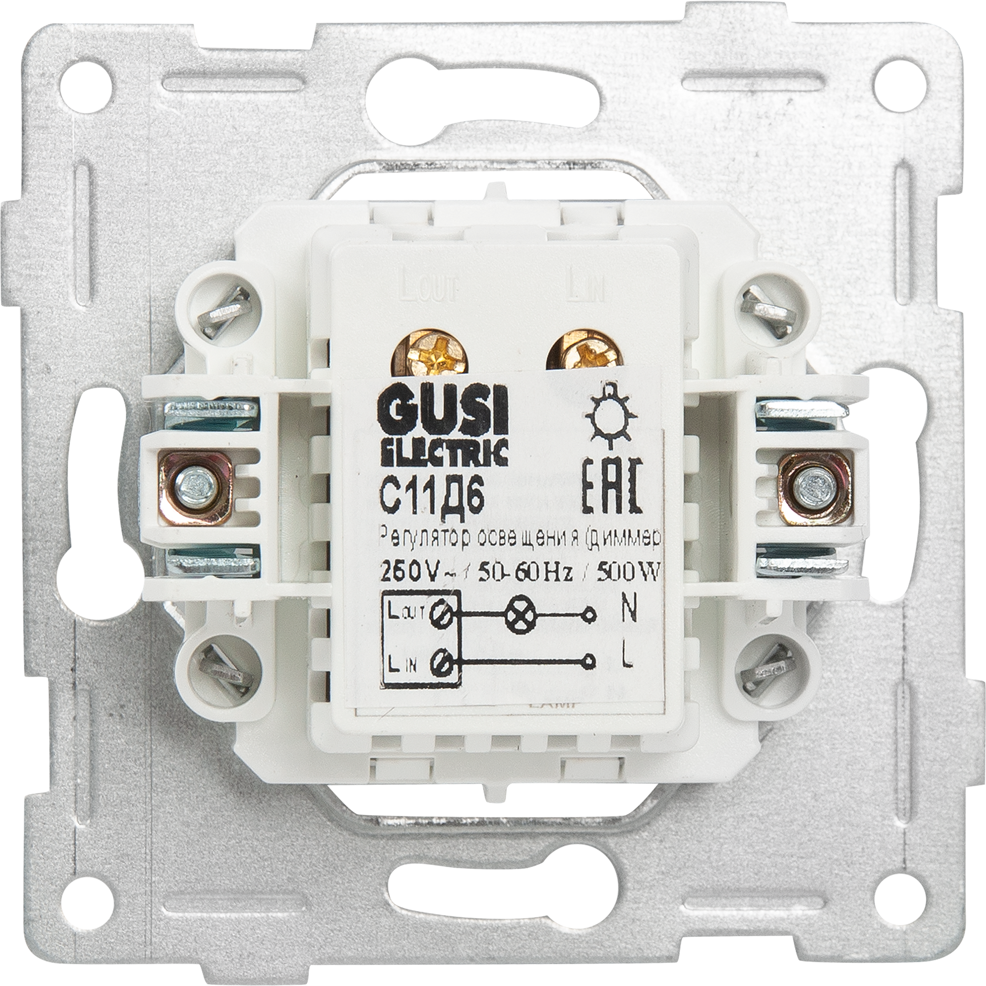 Диммер встраиваемый Gusi Electric цвет серебро - 2