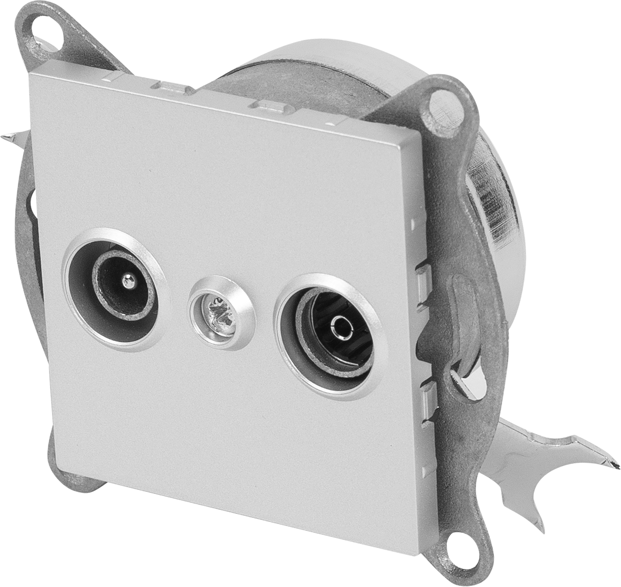 Изображение товара Встраиваемая ТВ-розетка Gusi Electric серебро для эфирных кабелей и спутников