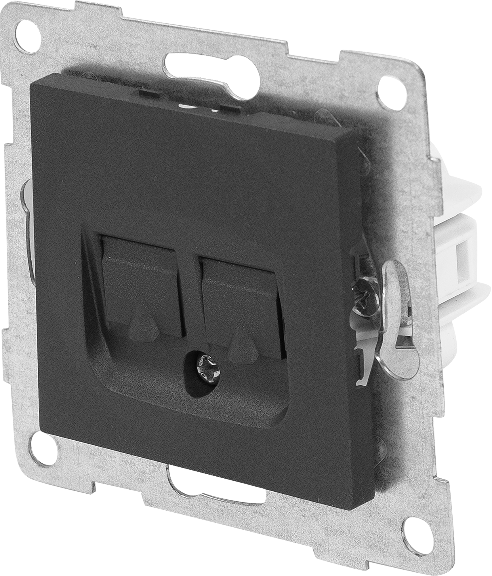 Изображение товара Розетка компьютерная встраиваемая Gusi Electric без заземления RJ45 цвет графит