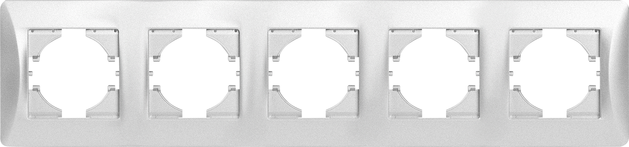 Изображение товара Рамка для розеток и выключателей Gusi Electric Ugra 5 постов серебро