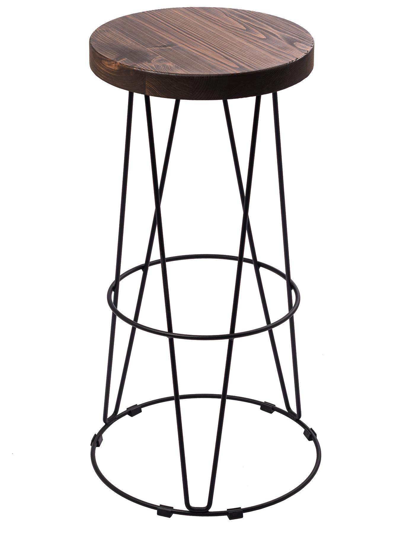 Изображение товара Барный стул Ilwi коричневого цвета из дерева и металла 75 см высоты