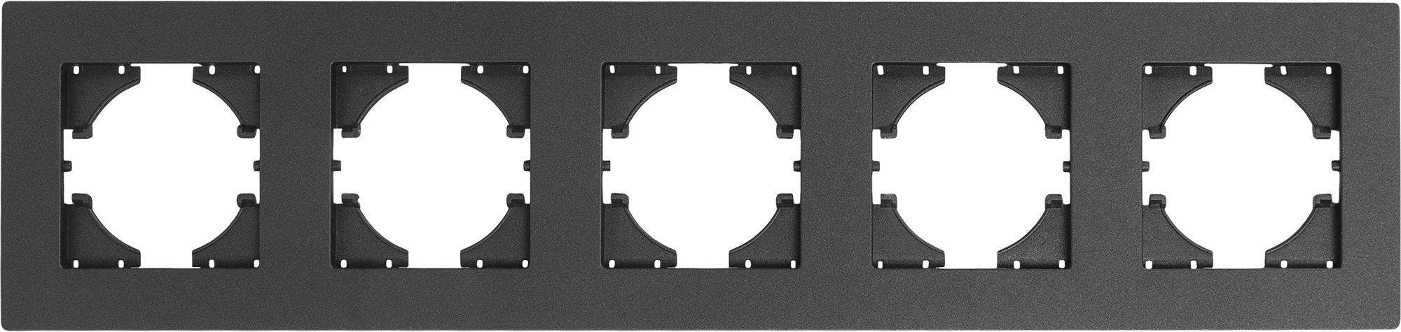 Рамка для розеток и выключателей Gusi Electric City С1115-010 5 постов цвет графит