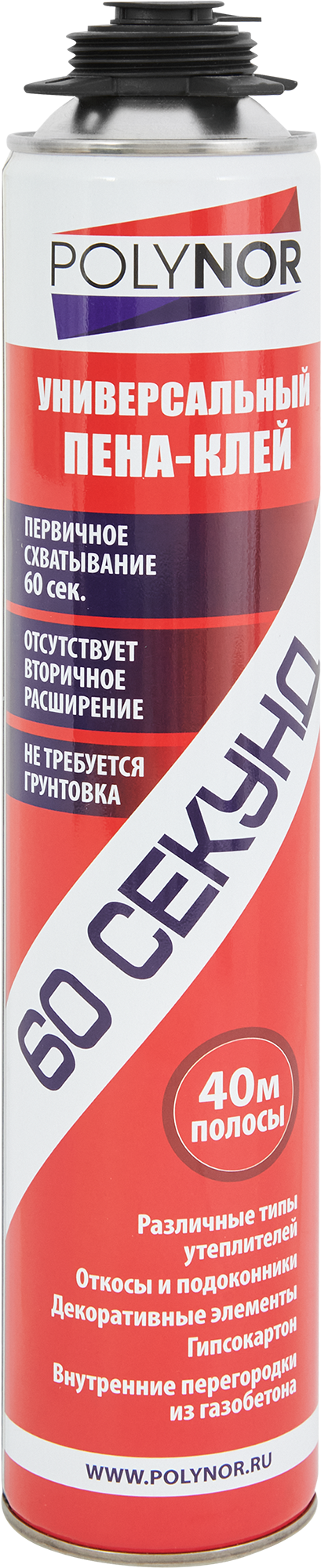 Изображение товара Клей-пена полиуретановый Polynor 60 секунд универсальный 1000 мл