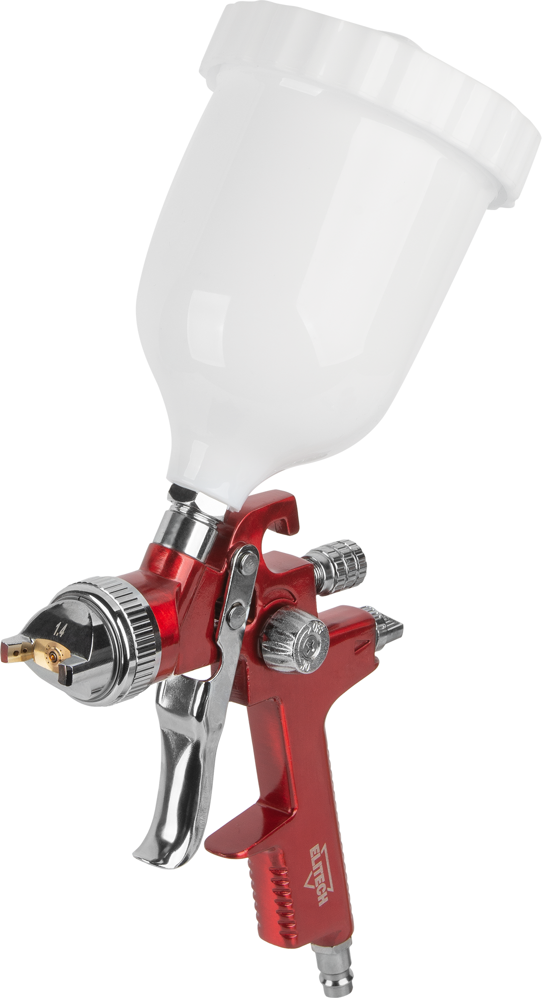 Изображение товара Краскораспылитель пневматический Elitech HVLP с верхним баком 0.6 л