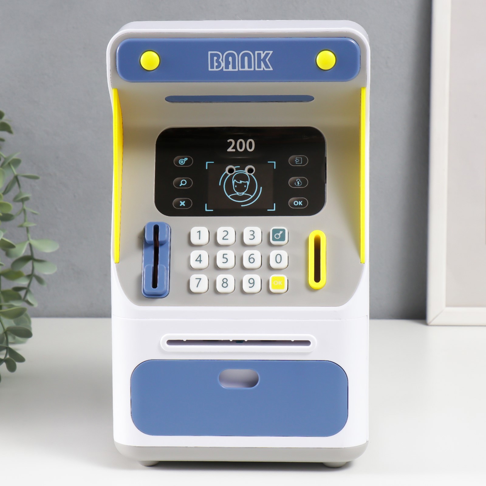 Изображение товара Копилка "Банкомат" кодовый замок, со звуком, 3 батарейки АА, 18x15x25 см