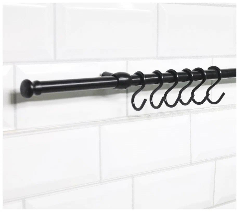 Изображение товара Кухонный рейлинг Big House BL600CK6-R 60x1.6x1.6 см Металл цвет черный