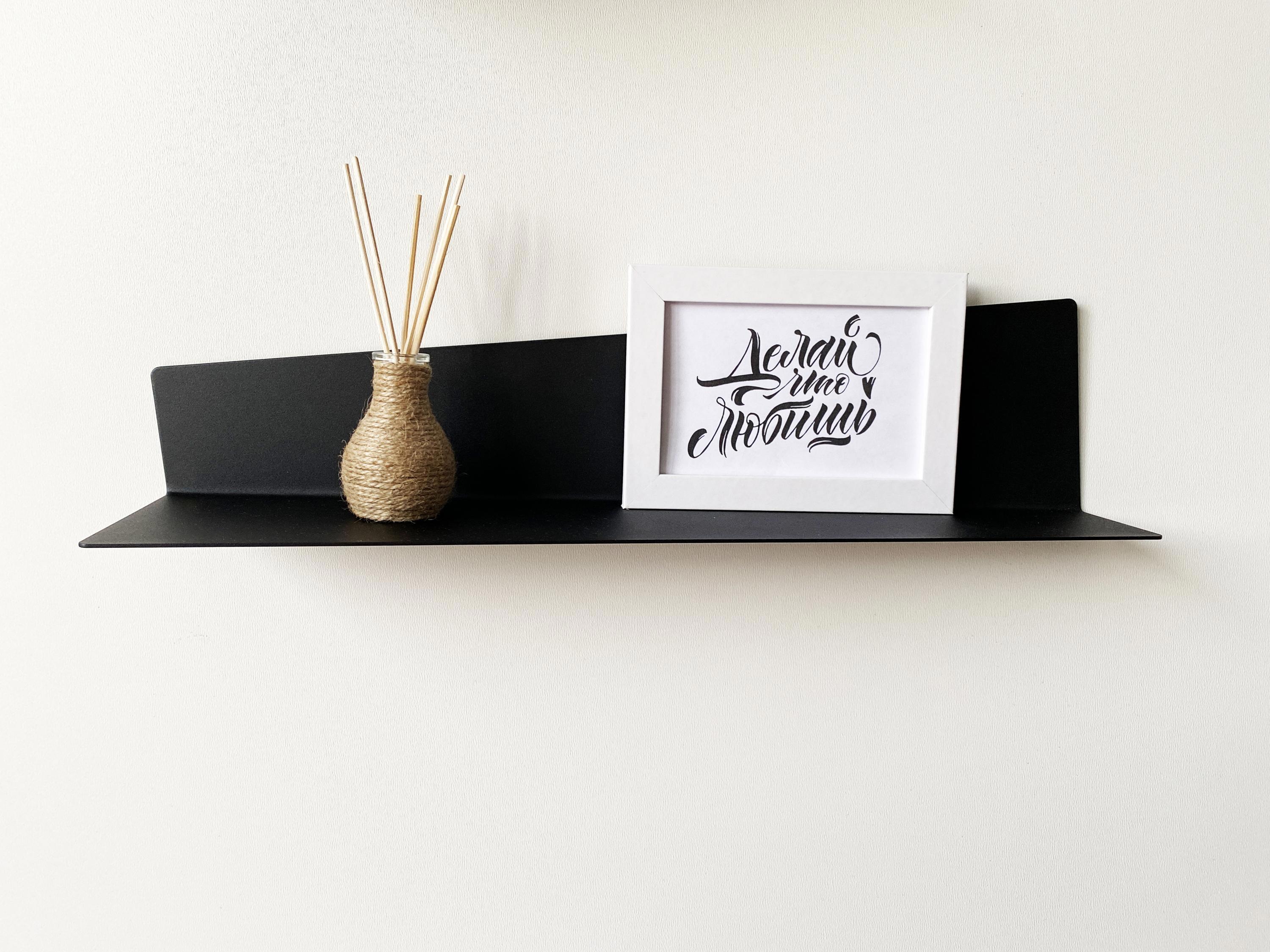 Изображение товара Полка BLACKSTEELONE Настенная полка Муар 50x12 см черный матовый Изображение товара Полка BLACKSTEELONE Настенная полка Муар 50x12 см черный матовый