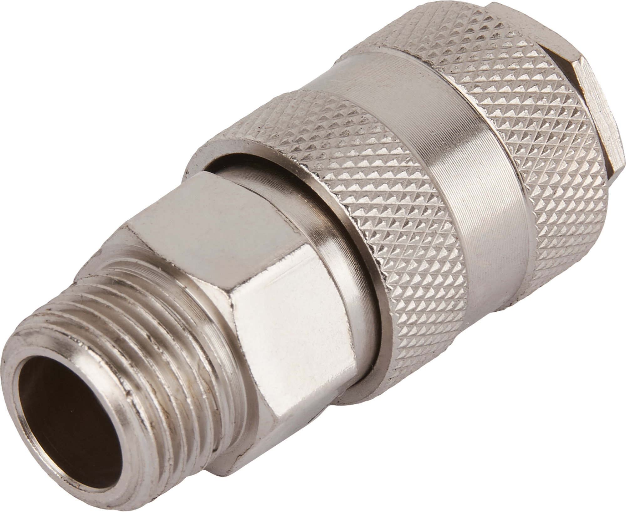 Изображение товара Переходник для компрессора Elitech 3/8 М на 1/4 F никелированный надежный соединитель