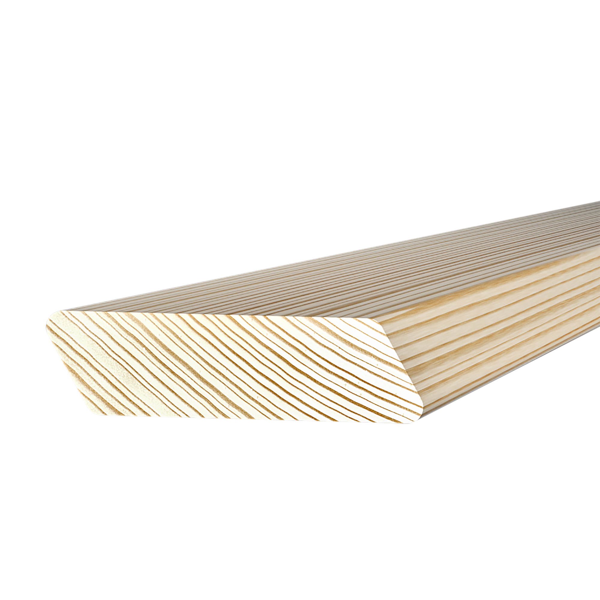 Изображение товара Брусок декоративный скошенный сращенный 19x70x3000 мм хвоя сорт Экстра без сучков