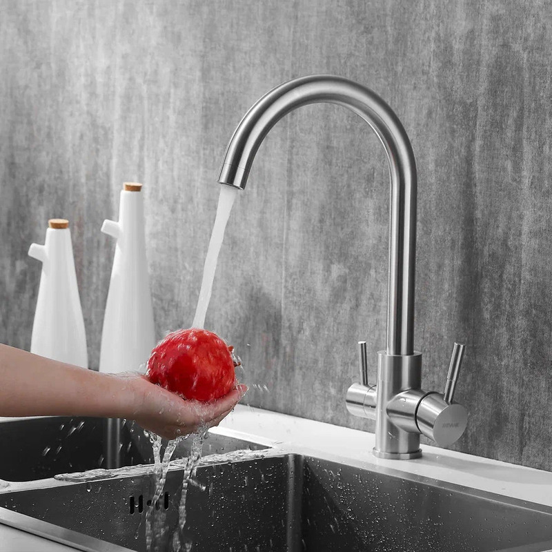 Изображение товара Однорычажный смеситель Shevanik 38.2 см сатин с функцией экономии воды