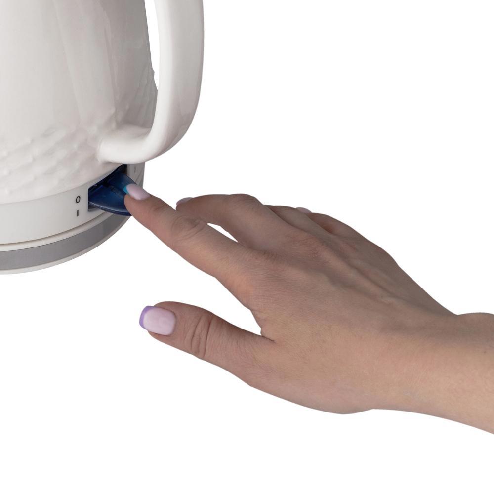 Изображение товара Электрический керамический чайник Endever KR-440C 1.4 л белый безопасный и стильный