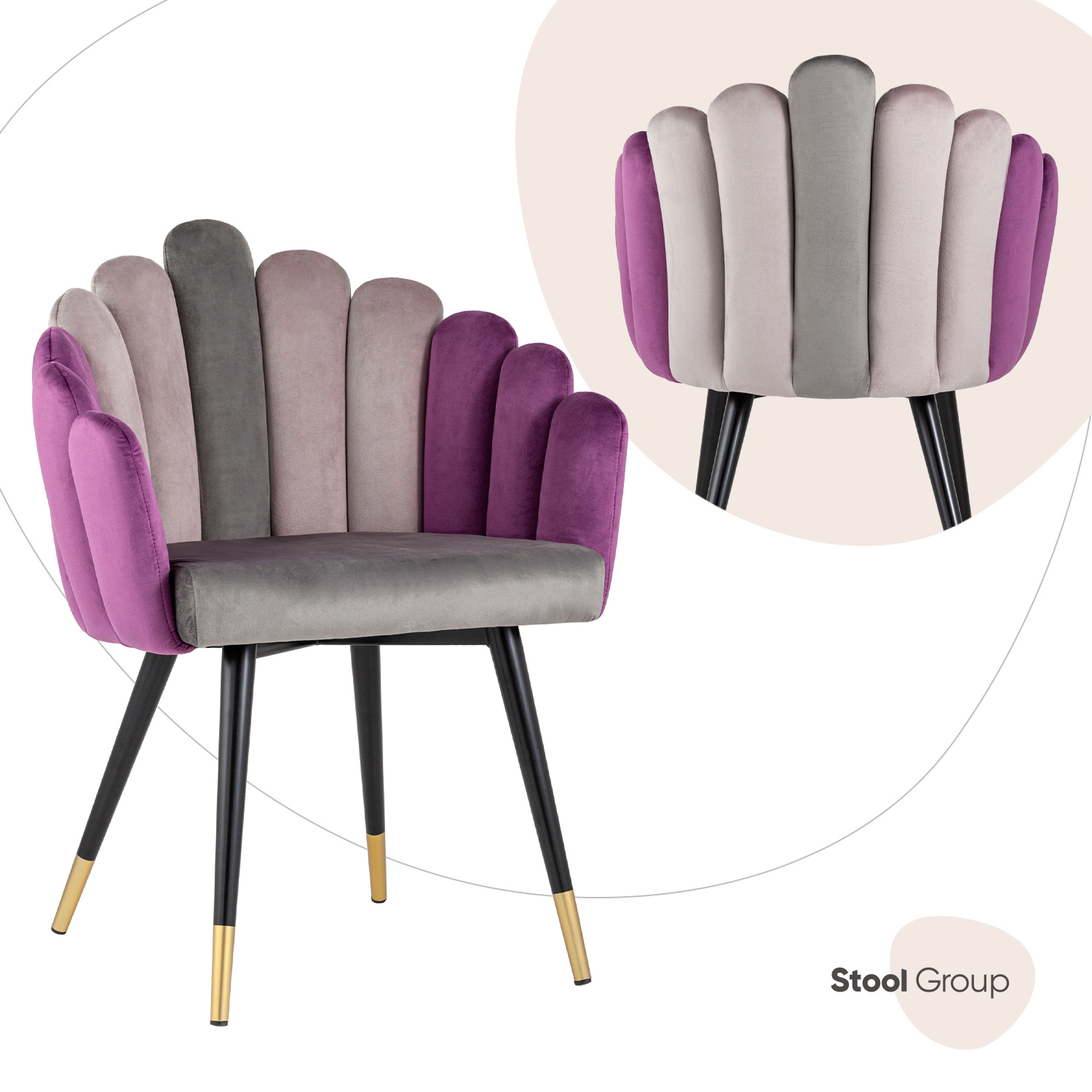 Изображение товара Мягкое кресло Камелия из велюра для гостиной, кафе и дачи