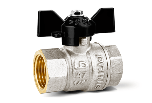 Кран шаровой прямой LD DN15 PN40 1/2" ВР латунь ручка бабочка
