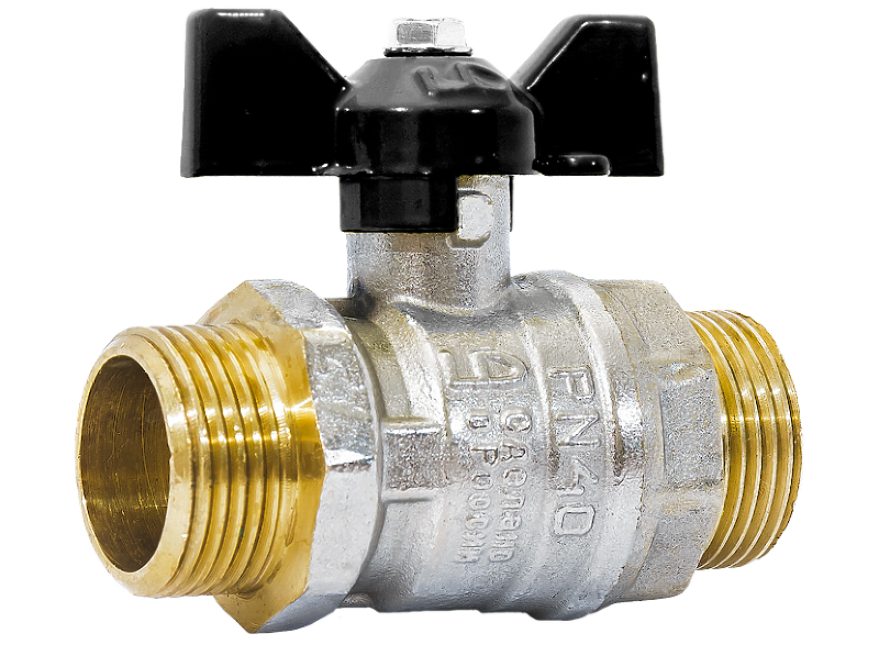 Кран шаровой прямой LD DN20 PN40 3/4" НР латунь ручка бабочка