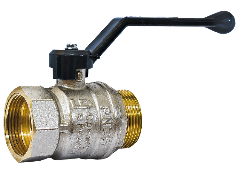 Кран шаровой прямой LD DN20 PN40 3/4" НР/ВР латунь ручка рычаг