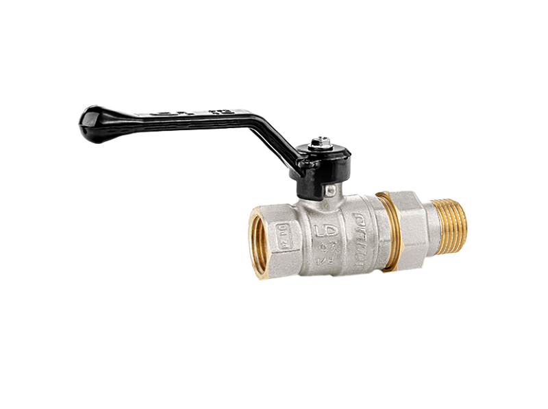 Кран шаровой с американкой прямой LD DN25 PN40 1" НР/ВР латунь ручка рычаг