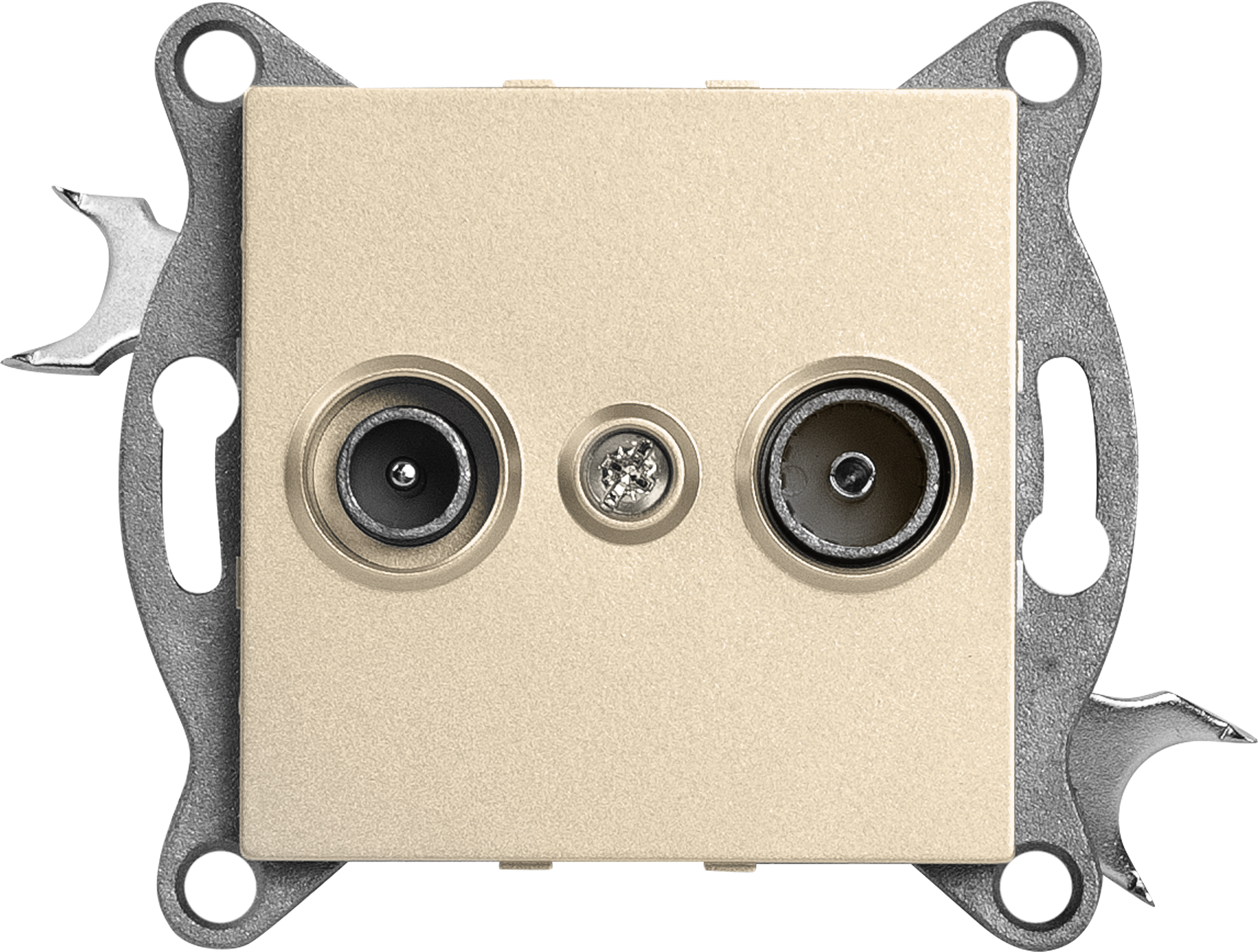 Изображение товара Розетка ТВ встраиваемая Gusi Electric IP20 2 порта шампань