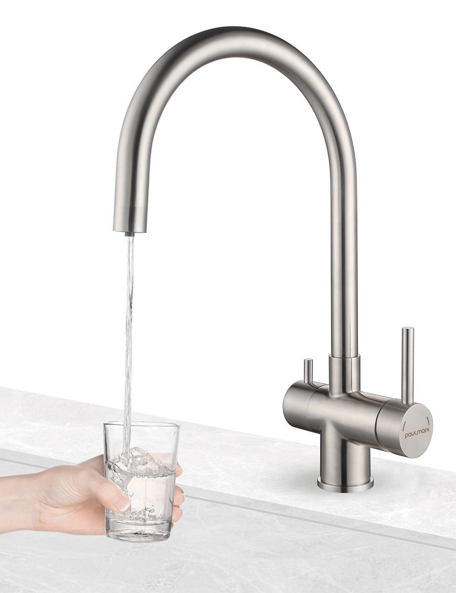Изображение товара Однорычажный смеситель Paulmark He213218-ss 39 см цвет серый