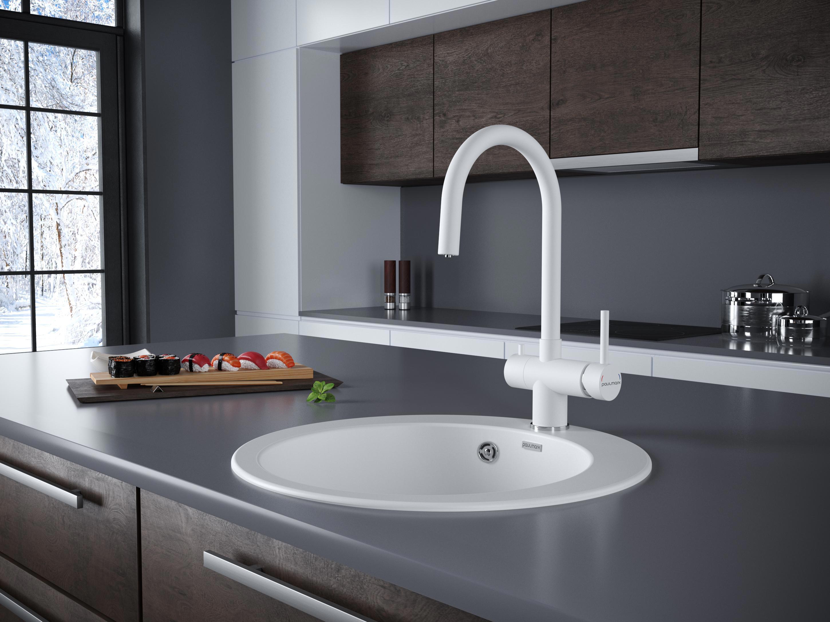 Изображение товара Однорычажный смеситель Paulmark He213218-431 39 см цвет белый