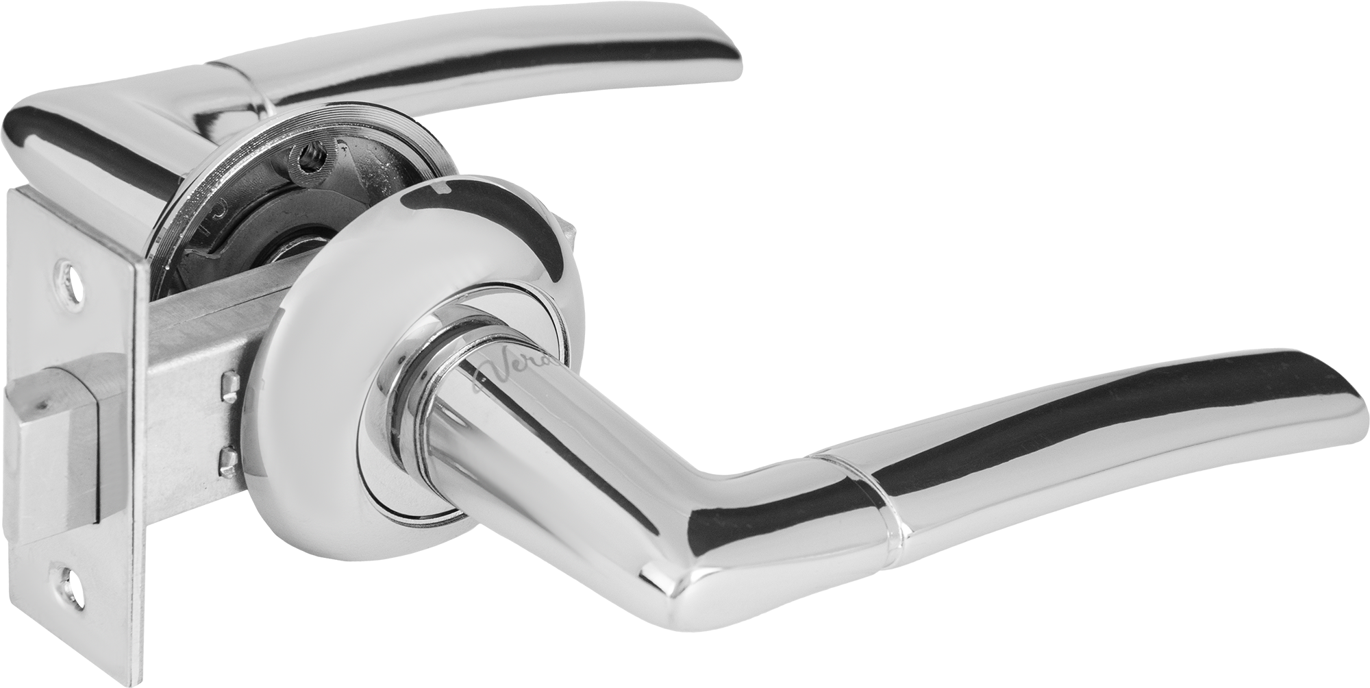 Дверные ручки 11 СР без запирания комплект цвет хром