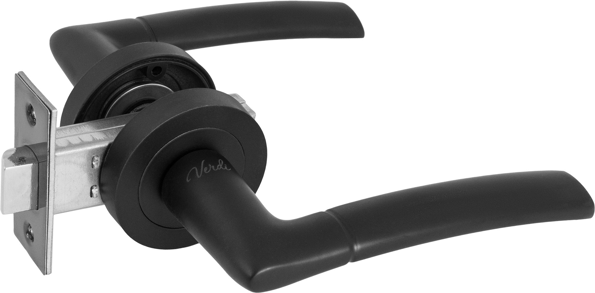 Дверные ручки 11 BL без запирания комплект цвет черный