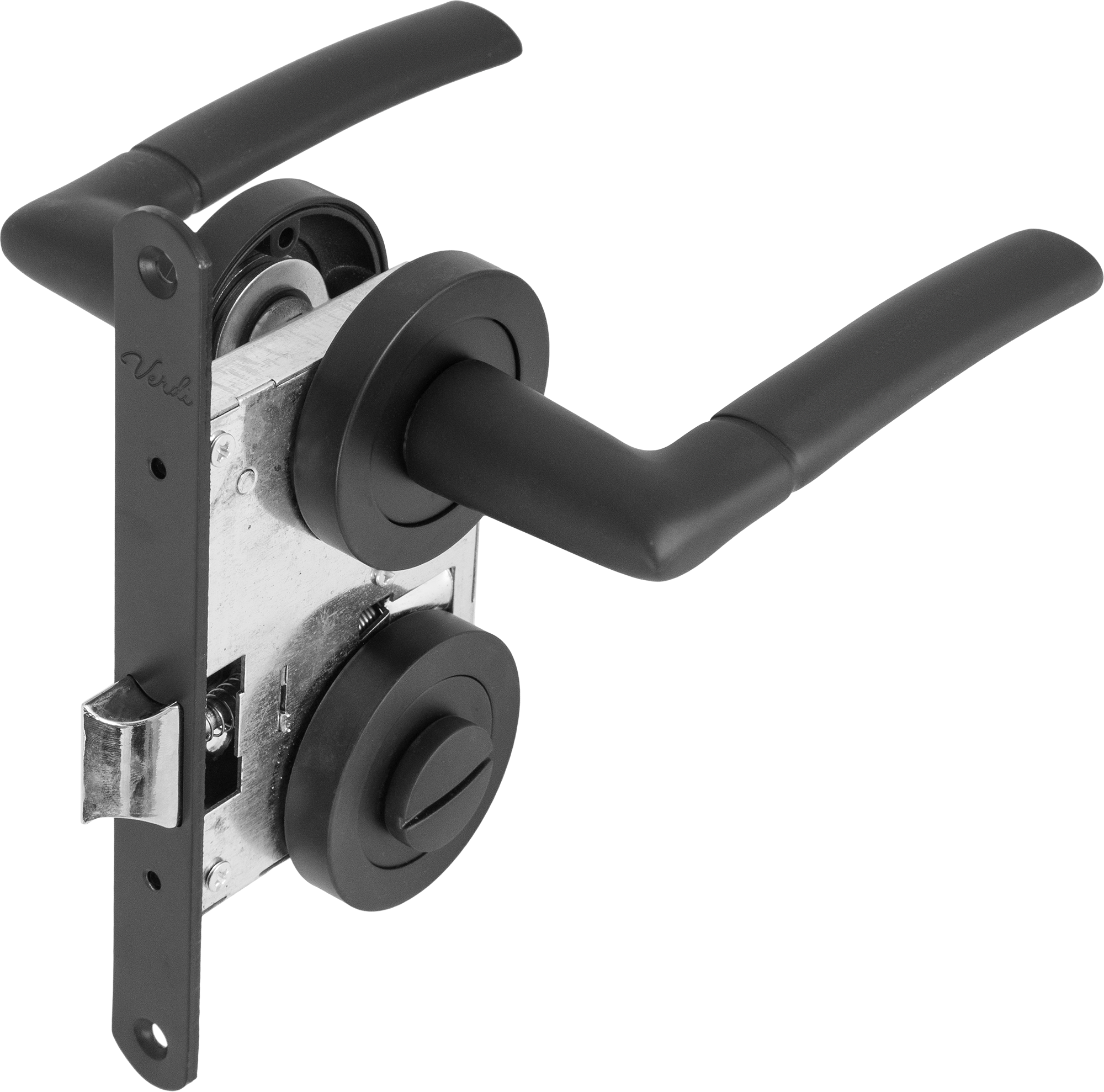 Дверные ручки 11 BL с запиранием комплект цвет черный