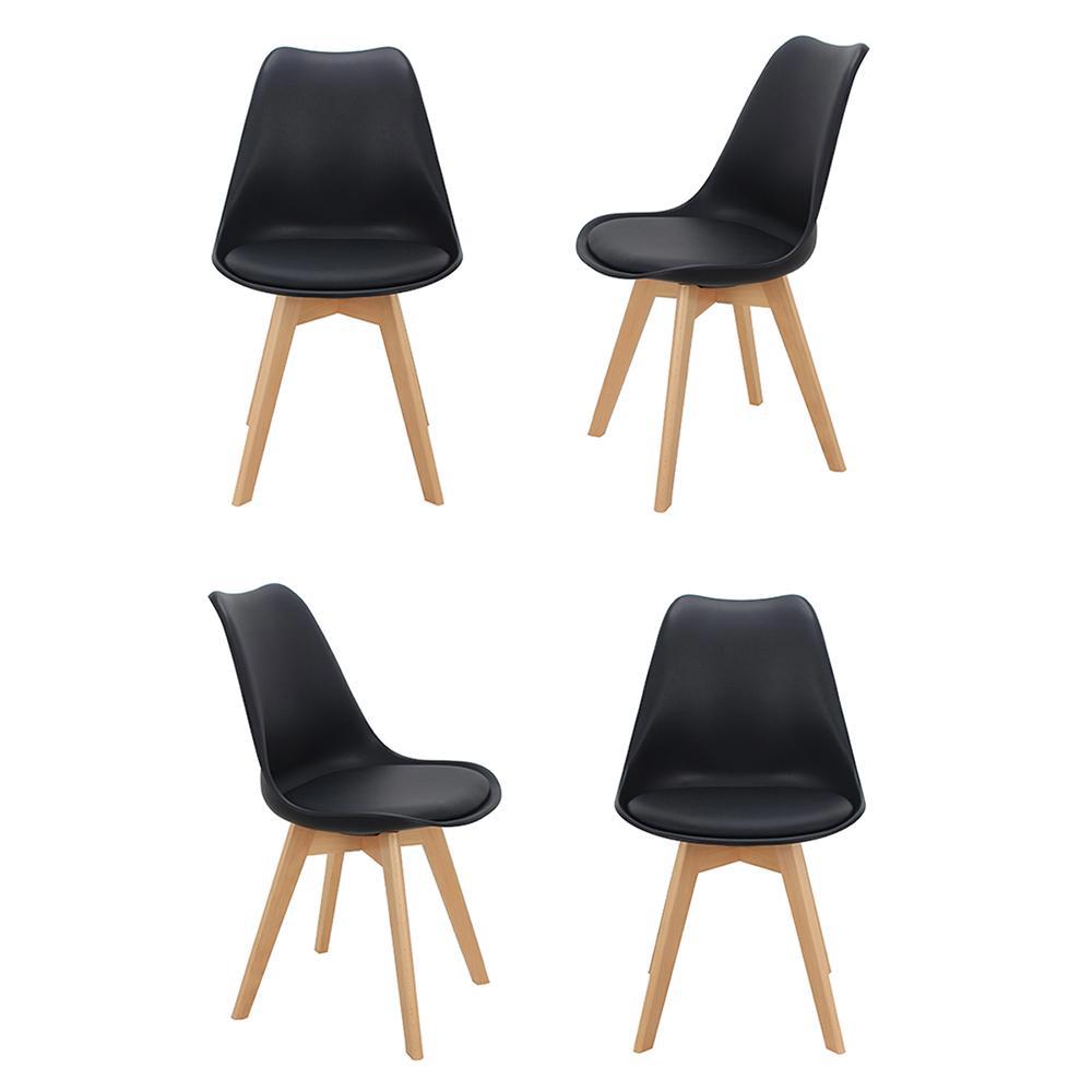 Изображение товара Стул Eames Bon из пластика и дерева 4 шт черный