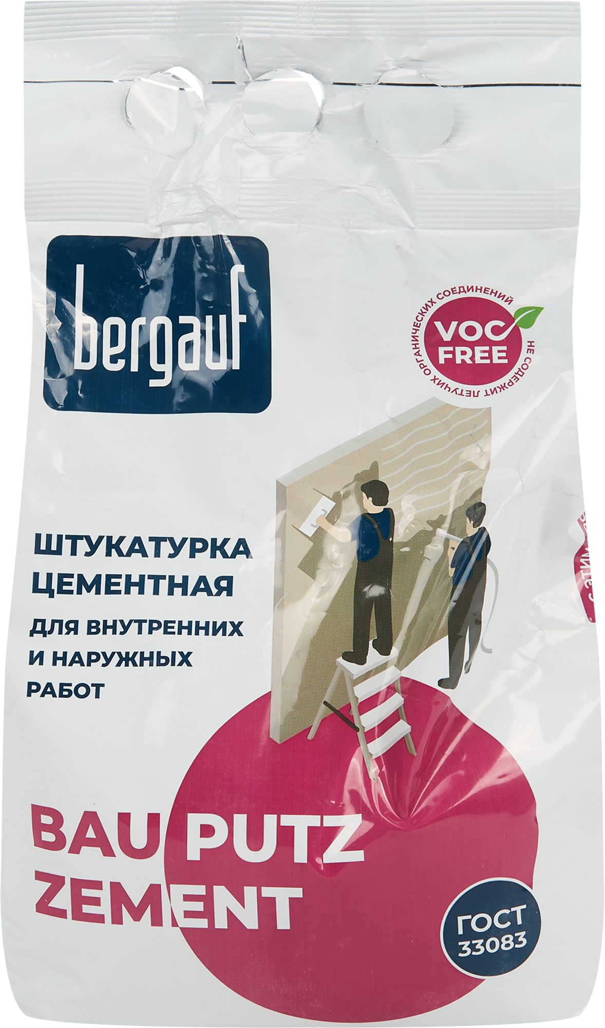 Изображение товара Цементная штукатурка Bergauf Bau Putz Zement 5 кг универсальная и влагостойкая