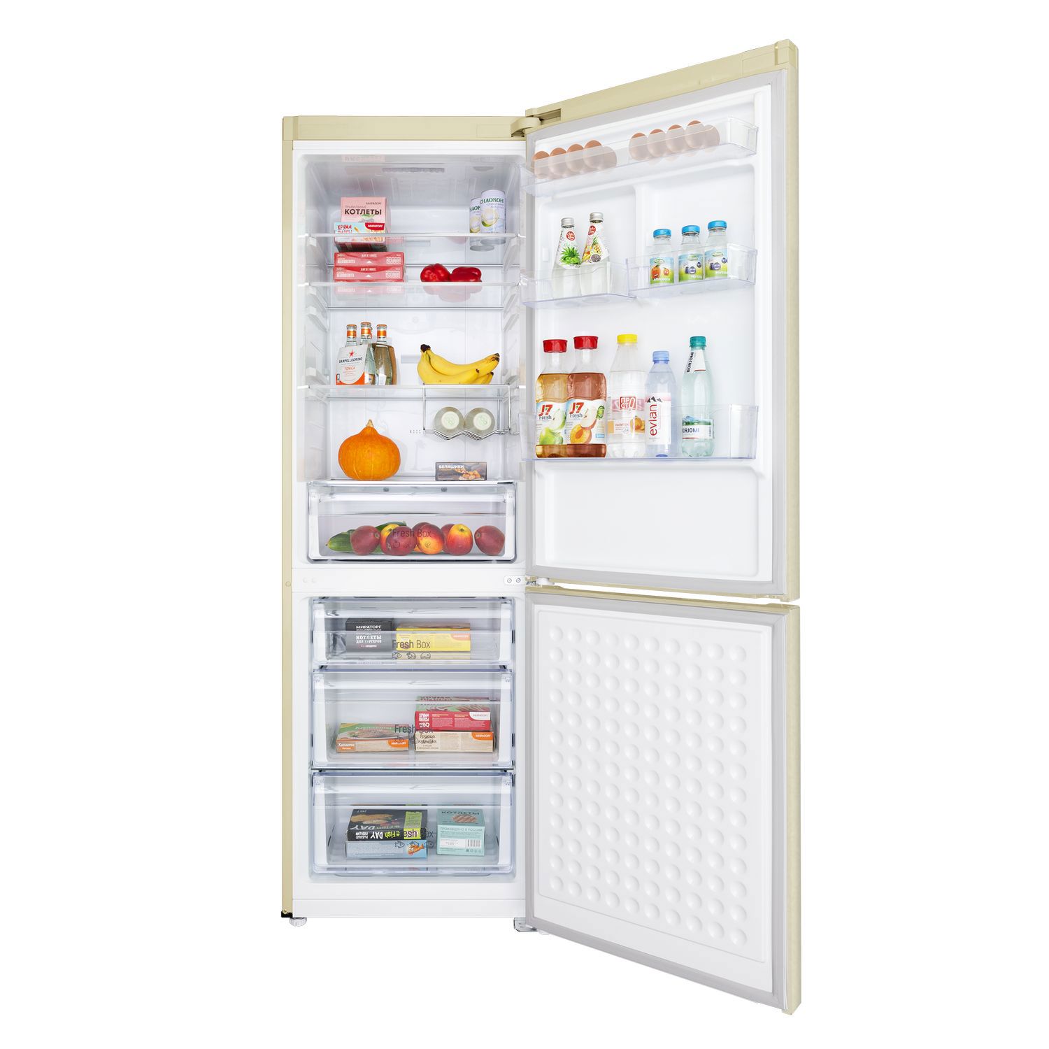 Изображение товара Отдельностоящий холодильник Maunfeld MFF187NFBG10 59.5x187 см бежевый современный дизайн