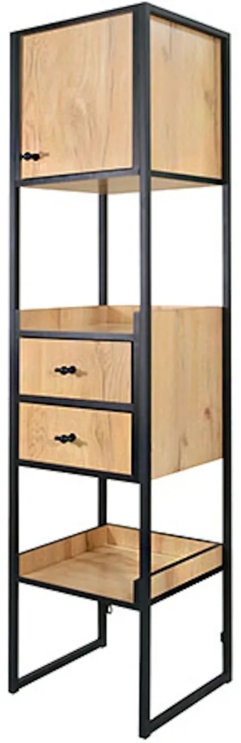 Изображение товара Стеллаж с полками Ивару 40x166x35 см металл цвет черный/бежевый нагрузка на полку до 100 кг