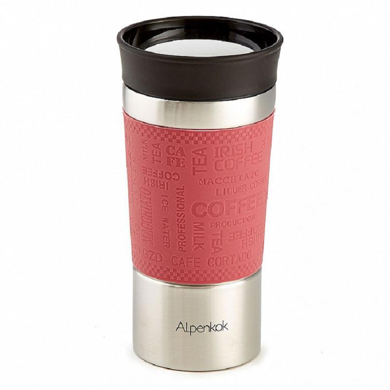 Изображение товара Термокружка Alpenkok 400 мл нержавеющая сталь цвет розовый