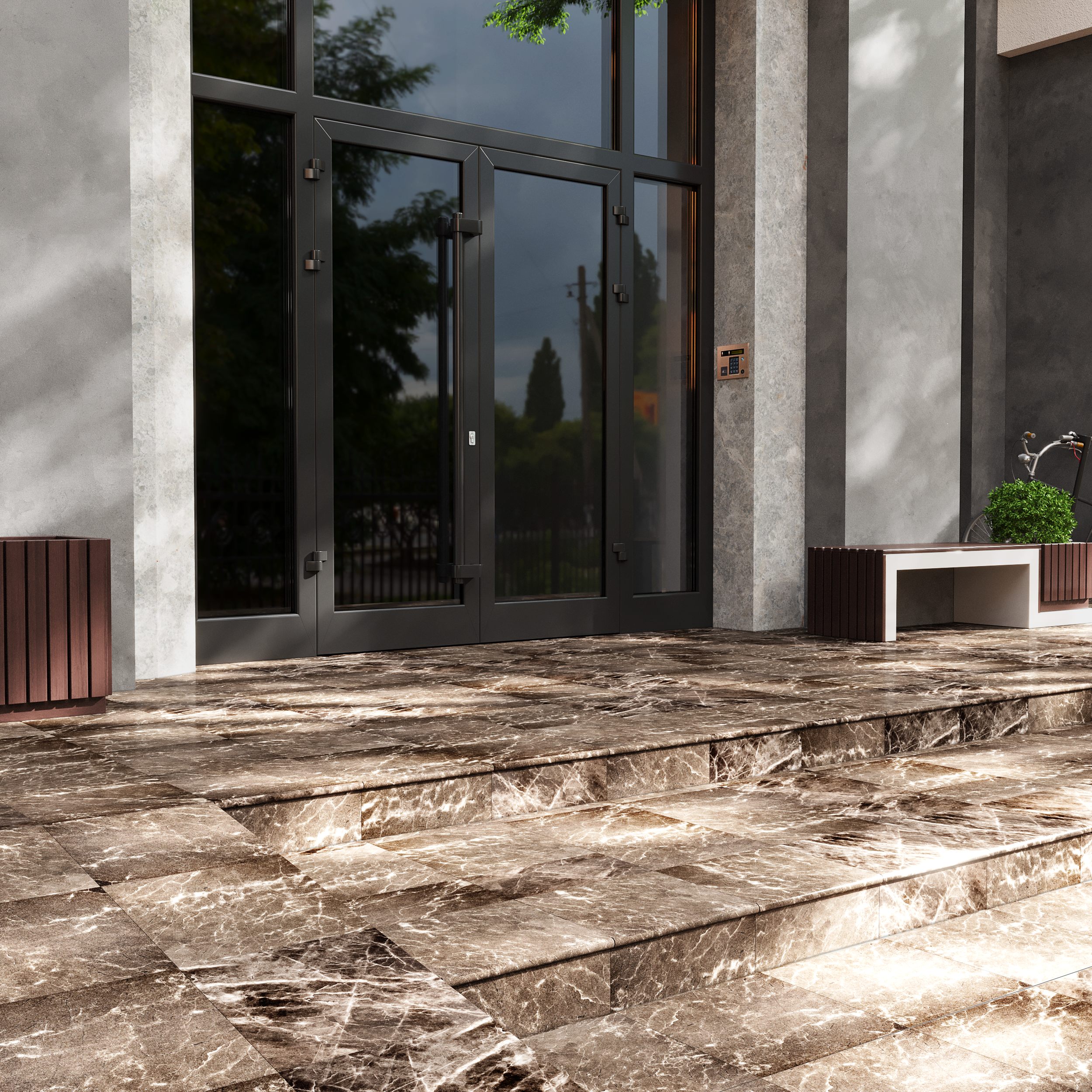 Изображение товара Ступень угловая Exagres Cartabon Emperador 33x33 см цвет коричневый 1 шт.