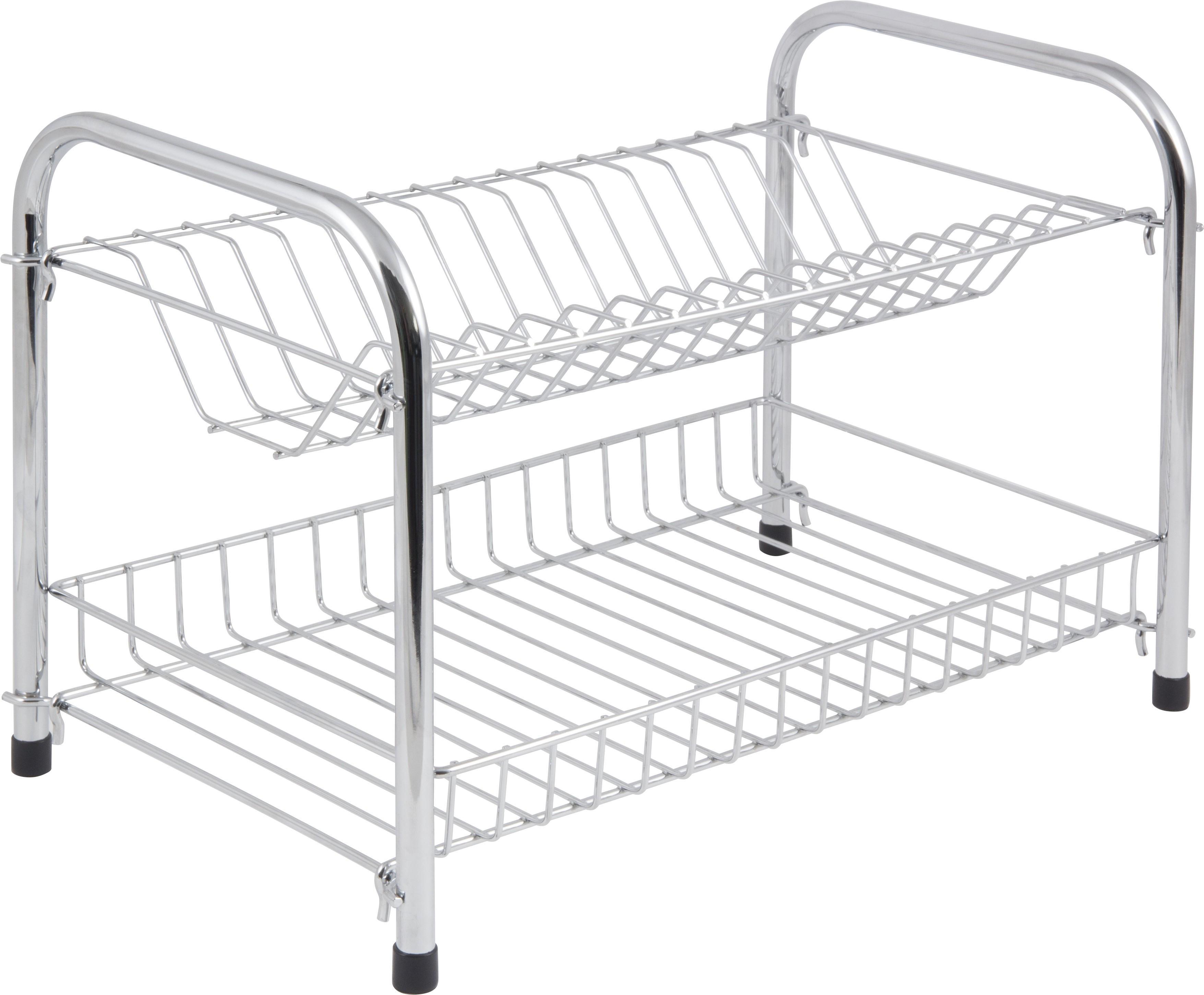 Изображение товара Двухуровневая сушилка для посуды Рыжий кот 24 см серебристая