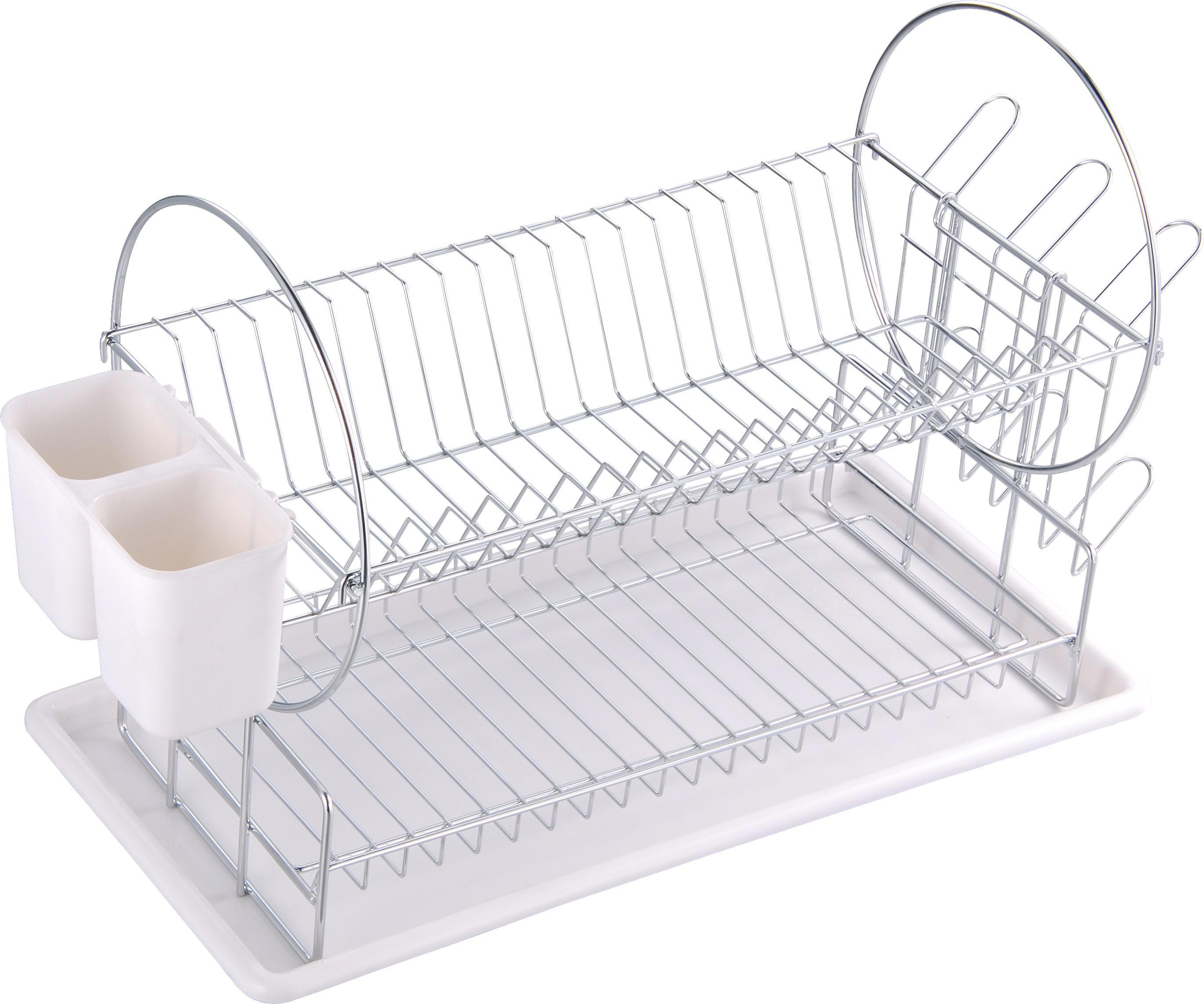 Изображение товара Сушилка для посуды Рыжий кот 23 см 2 яруса цвет серебряный