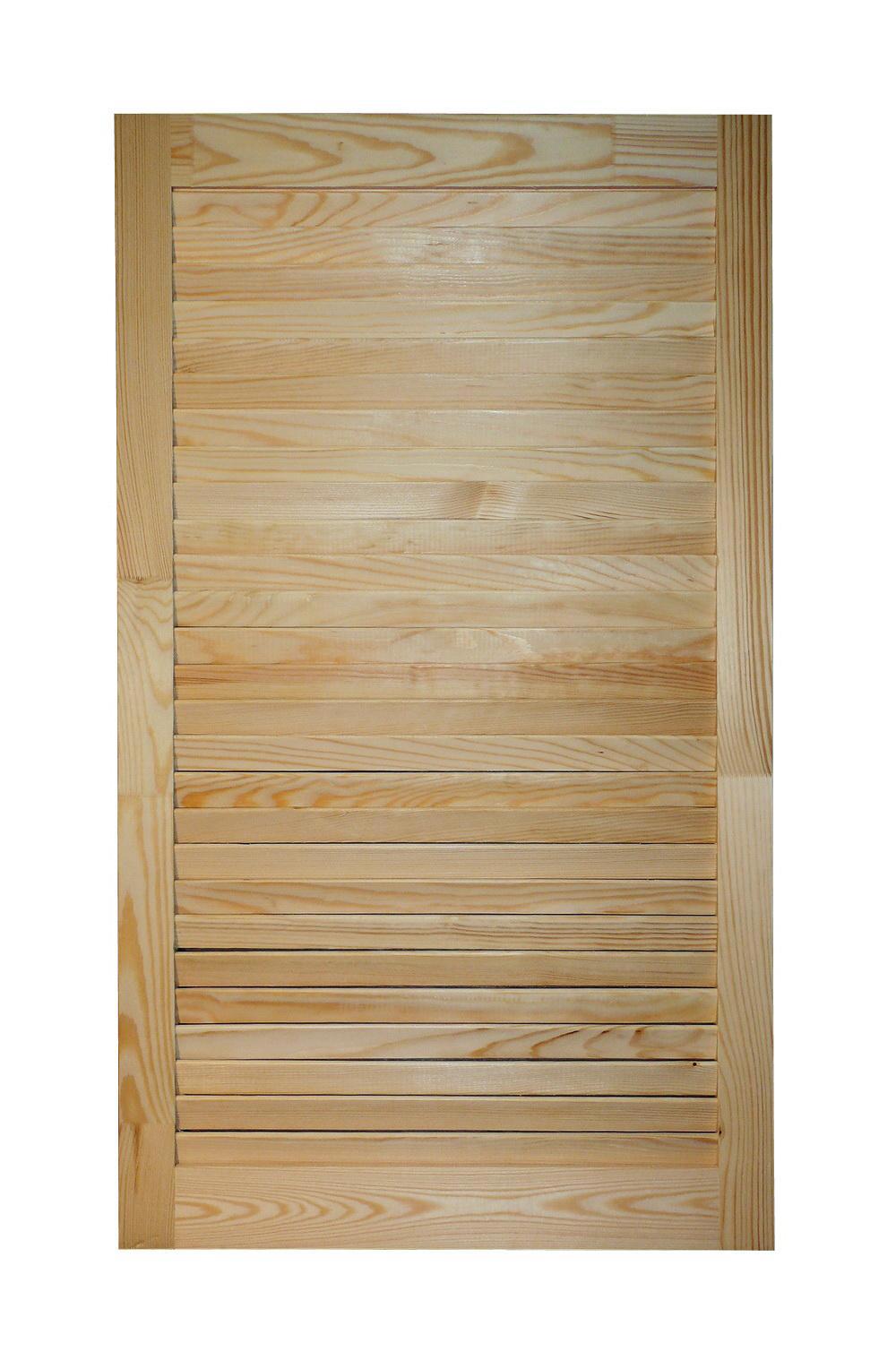 Изображение товара Жалюзийная дверь Леспроф 850x494x20 мм сосна, категория Экстра, натуральное дерево