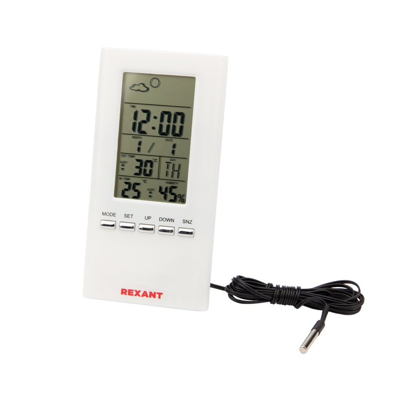 Изображение товара Rexant S3331SC метеостанция комнатно уличная белый с проводным датчиком