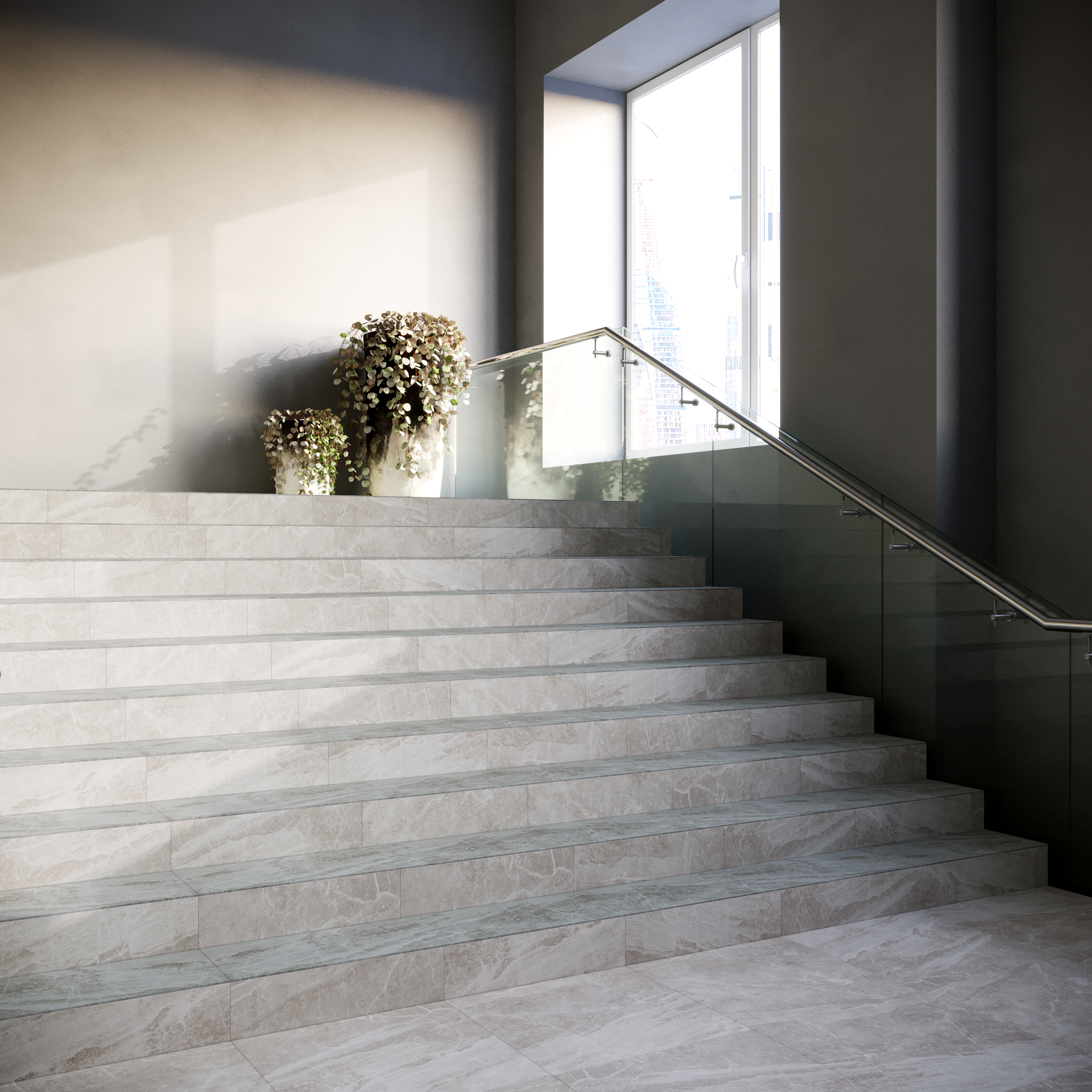 Изображение товара Керамогранит Progress Магма GSR132 60x60 см светло-серый мраморный эффект