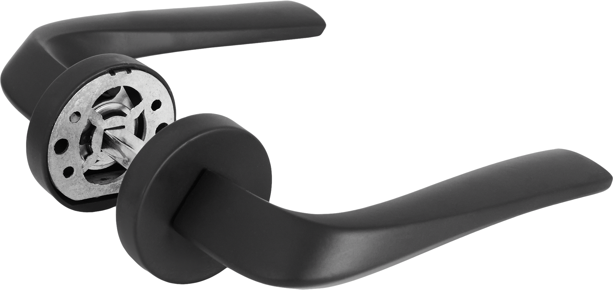 Дверные ручки 140 BL комплект цвет черный