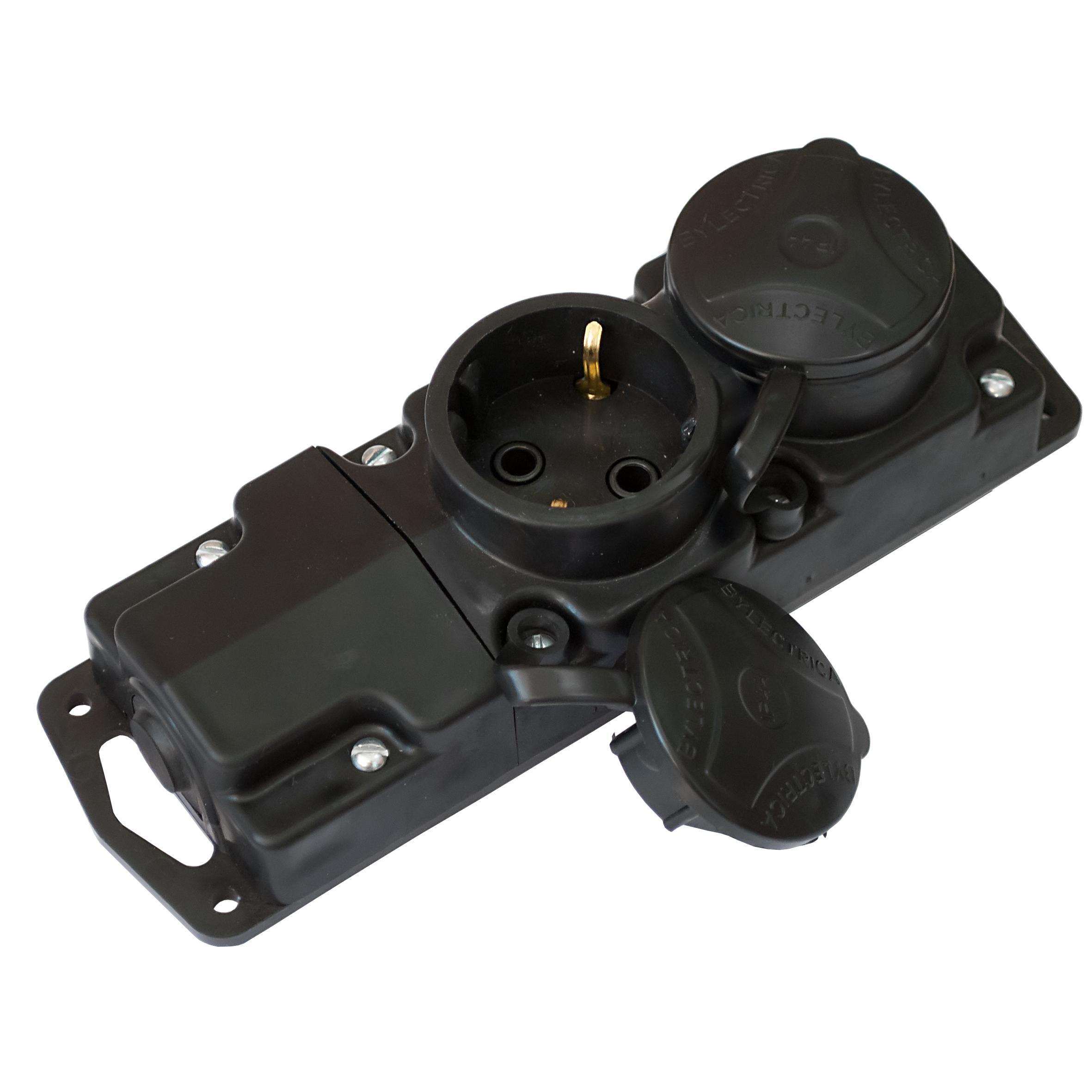 Изображение товара Розетка двойная Bylectrica Р16-764 с заземлением 16 А 250 В каучук