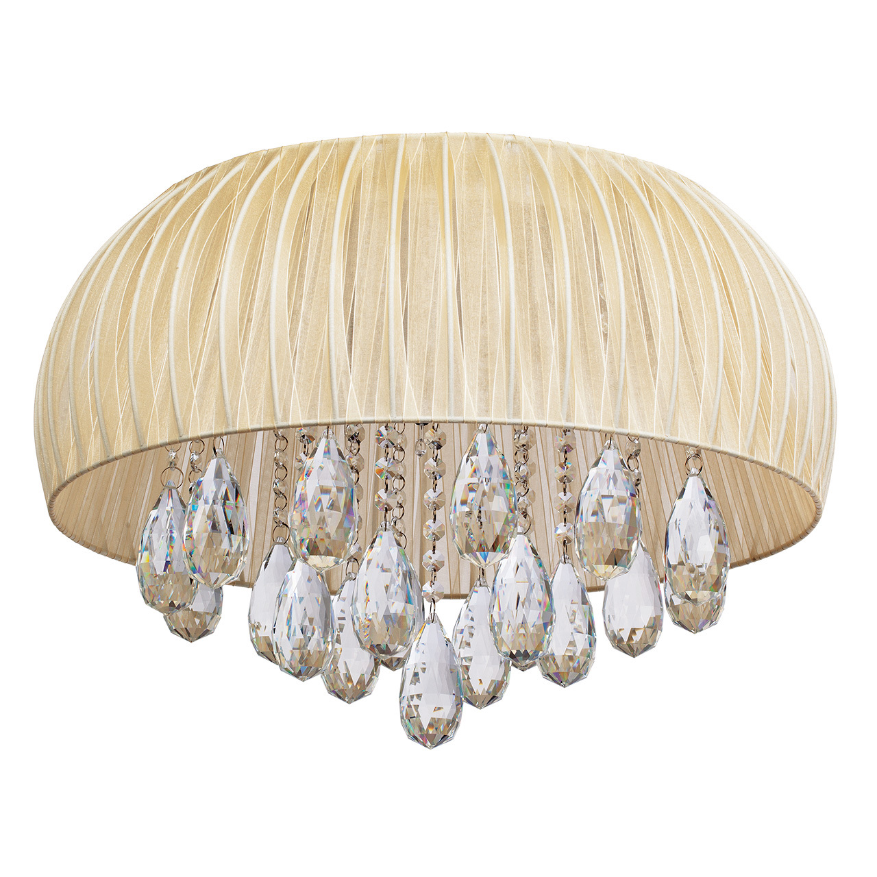 Изображение товара Люстра потолочная светодиодная MW 465015009 15 м² с хрусталем и абажуром из органзы