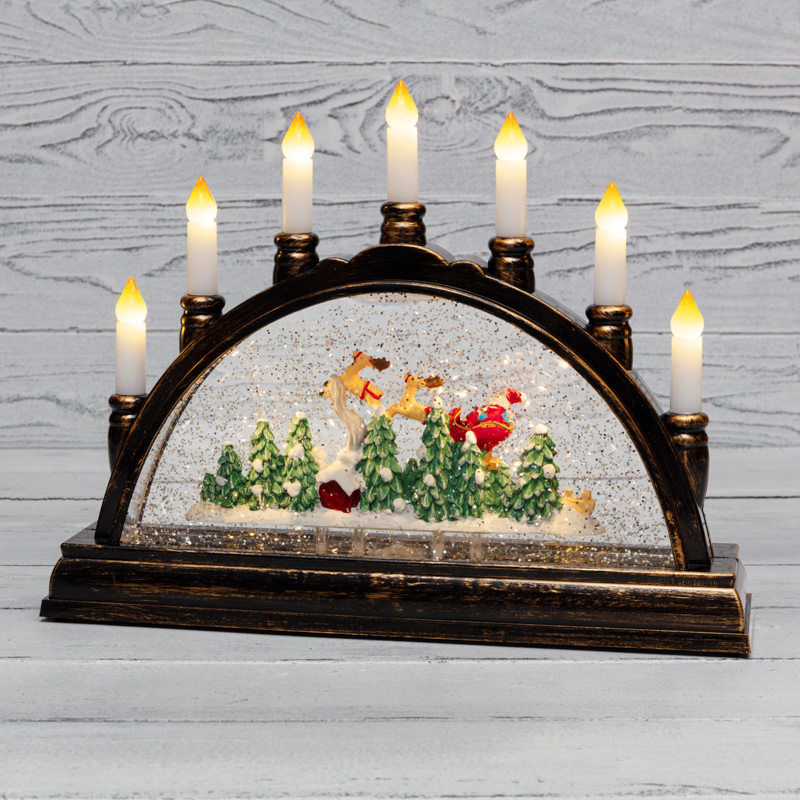 Изображение товара Светящаяся электрическая фигура Neon-night 501-164 с эффектом снегопада и батарейным питанием