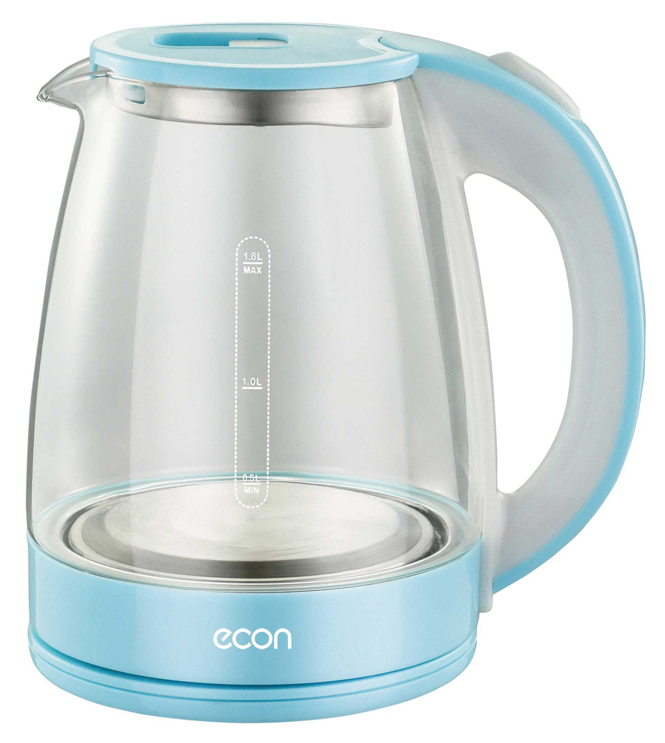 Изображение товара Стеклянный электрок360 градусов, 1.8 л, голубой ECON ECO-1846KE