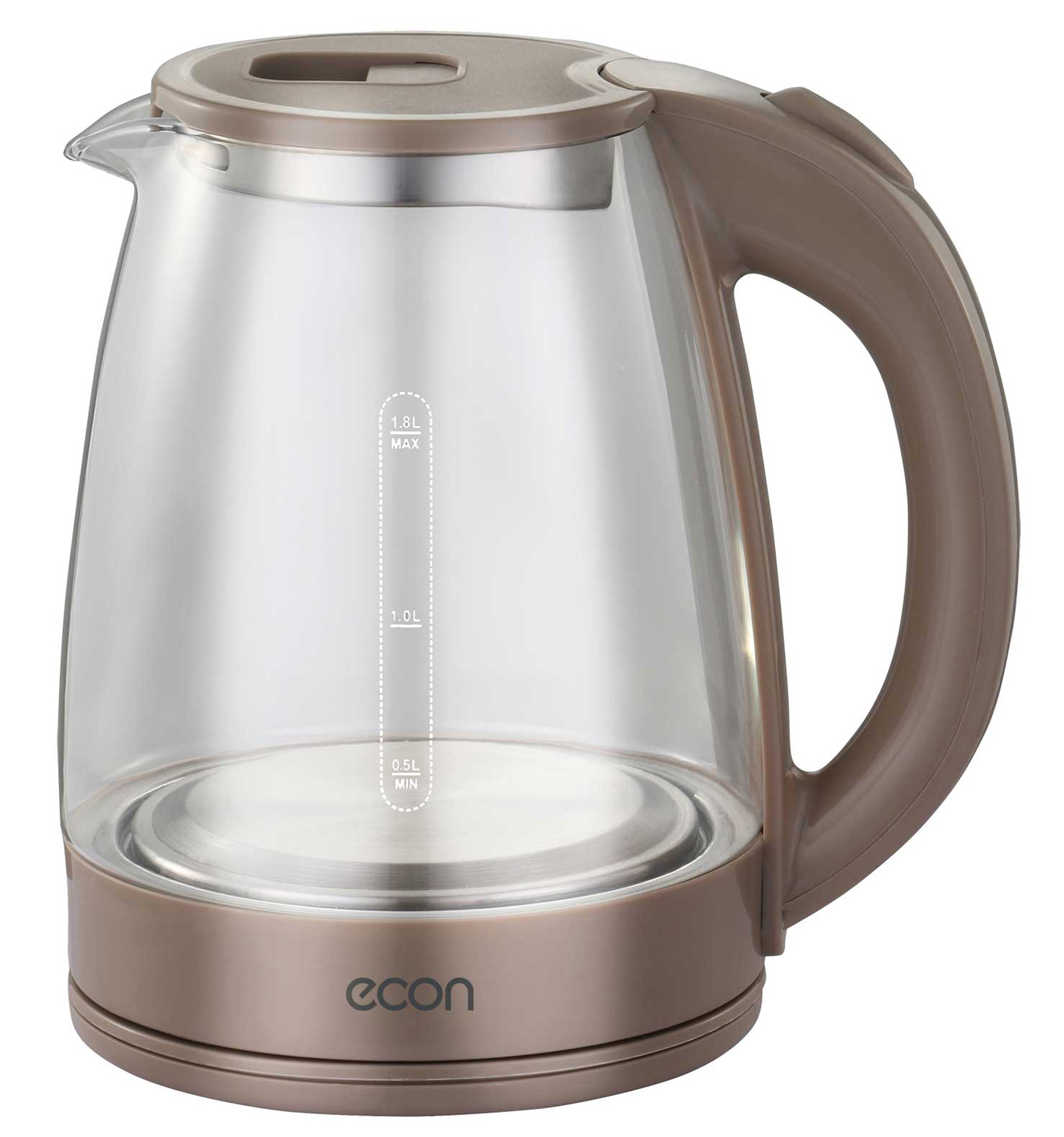 Изображение товара Стеклянный электрический чайник ECON ECO-1847KE 1.8л с защитой и индикаторами