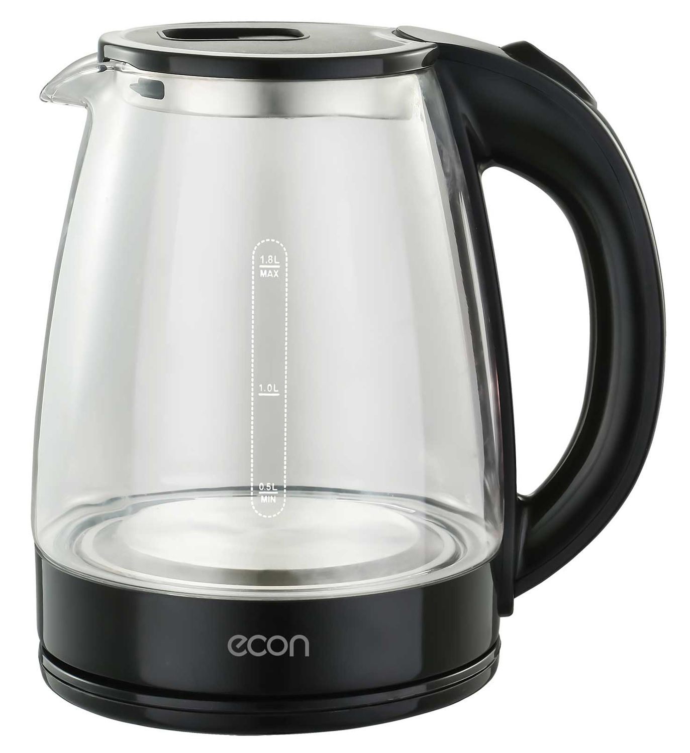Изображение товара Электрический стеклянный чайник ECON ECO-1845KE 1.8 л черный прозрачный