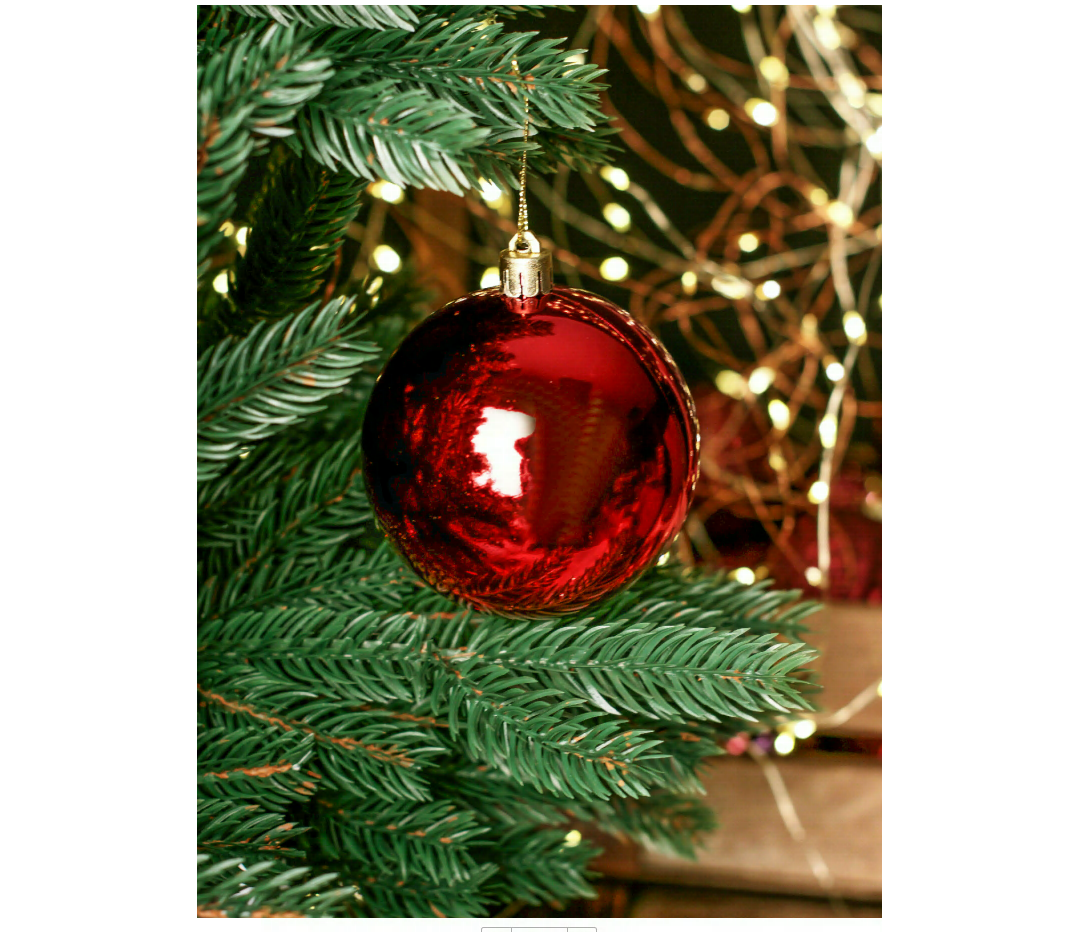 Изображение товара Набор елочных шаров China dans 6 шт пластиковые красные диаметр 6 см