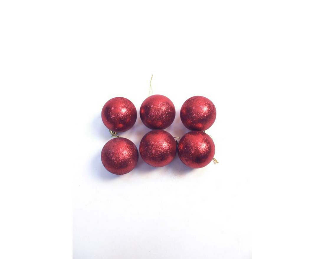 Изображение товара Набор елочных шаров 6 шт 6 см красные пластиковые CHINA DANS