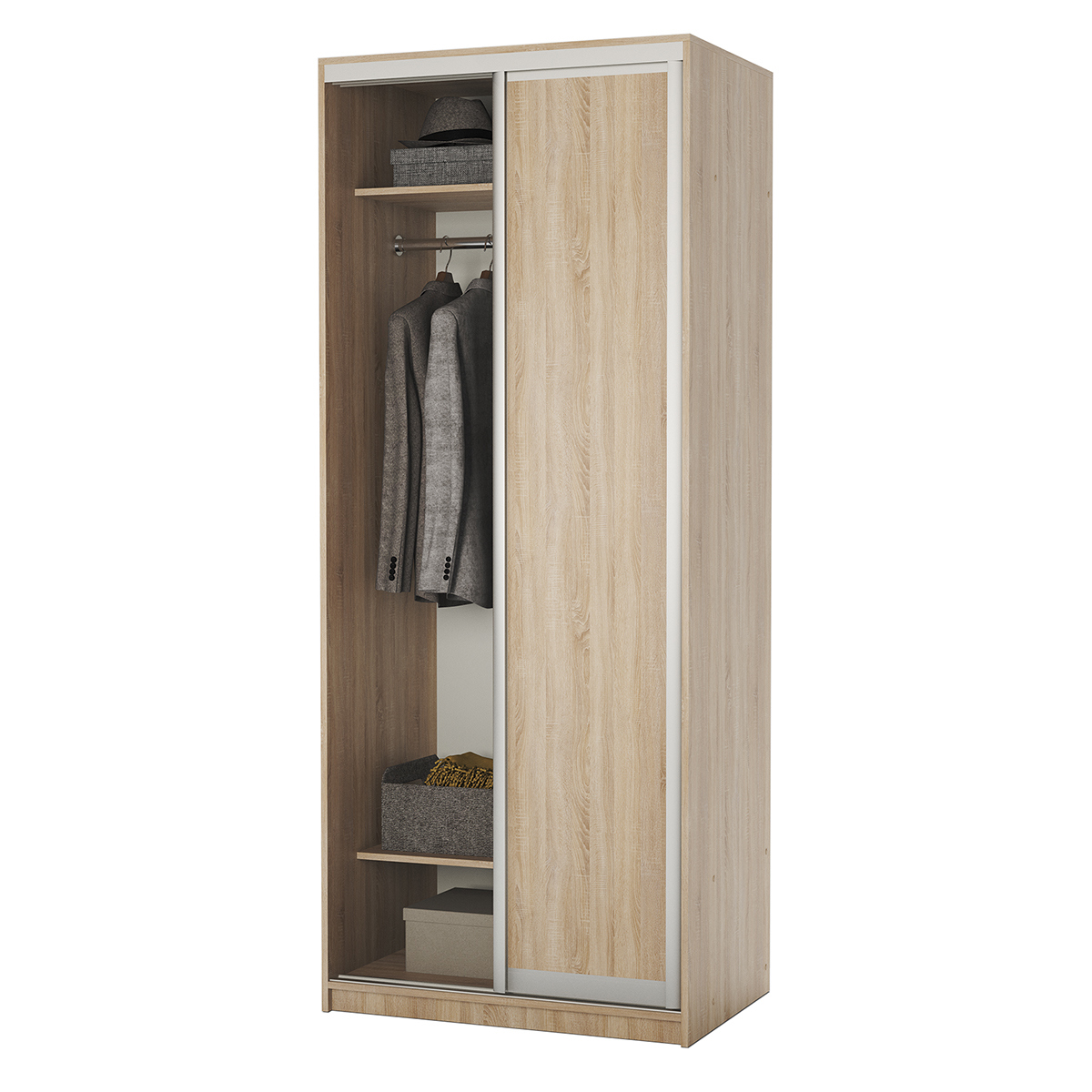 Изображение товара Шкаф-купе Шарм-Дизайн 220x90x60 см 2 двери 2 полки дуб сонома Россия