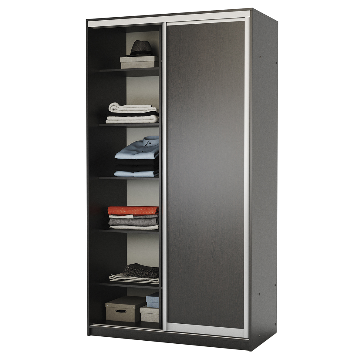 Изображение товара Шкаф-купе Шарм-Дизайн 220x140x60 см 2 двери 7 полок ЛДСП цвет венге