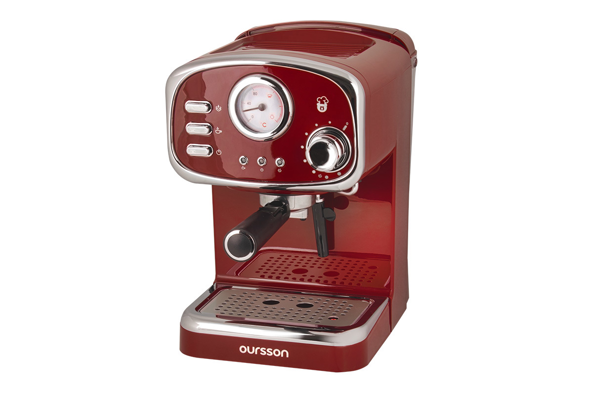 Изображение товара Кофеварка Oursson EM1505 рожковая темная вишня