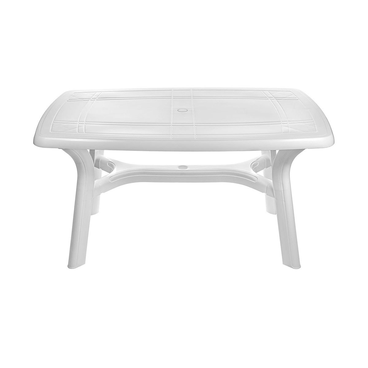 Изображение товара Нераздвижной пластиковый садовый стол Премиум 140 см Белый для улицы